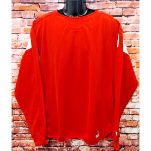 Louisville Slugger Performance Shirt Mens S Red Long Sleeve Dual Logo Polyester